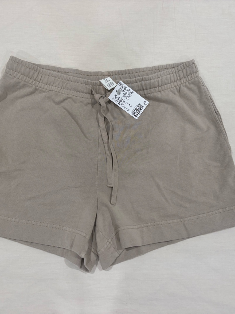 H&M Women’s Casual Drawstring Shorts in Taupe